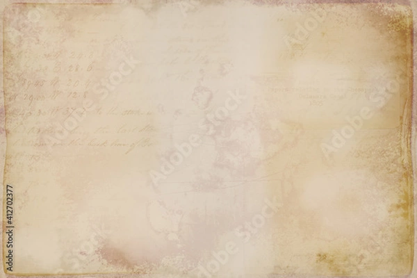 Fototapeta old paper texture with flowers