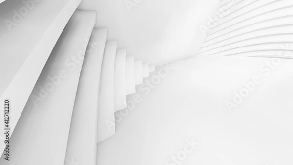 Obraz Abstract Curved Shapes. White Circular Background.