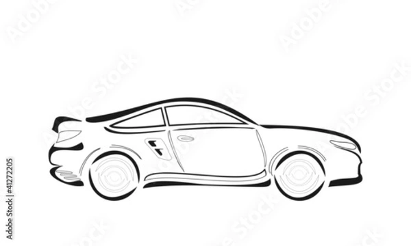 Obraz cartoon vector car sketch