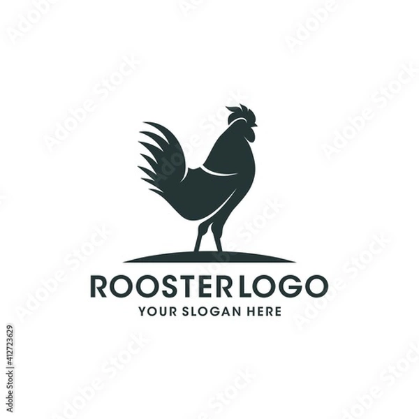 Obraz Rooster logo design template. Vector Illustration
