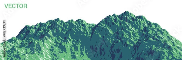 Fototapeta Colorful stylized vector illustration of mountains in flat colors