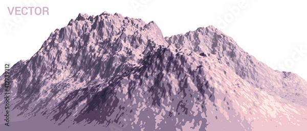Fototapeta Colorful stylized vector illustration of mountains in flat colors