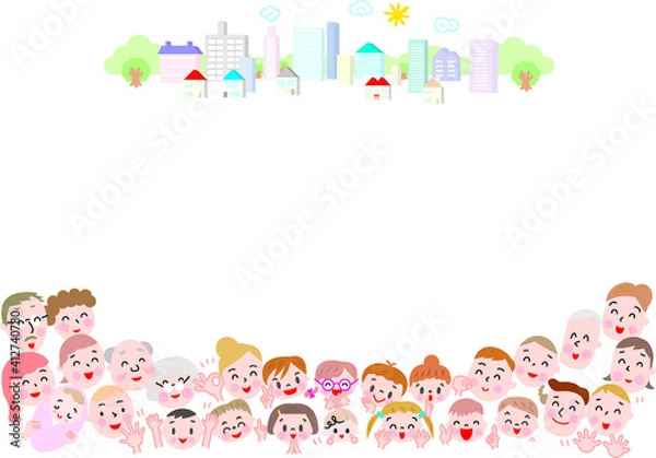 Obraz 人々アイコンと私たちの暮らす町