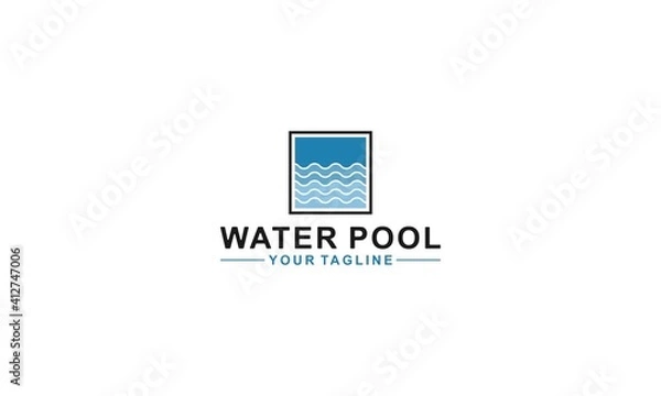 Obraz swimming pool logo on white background
