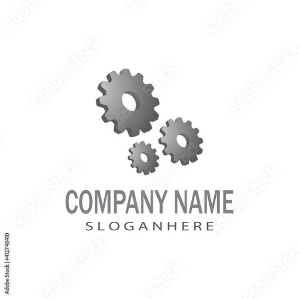 Fototapeta Gear Logo Template vector icon illustration design