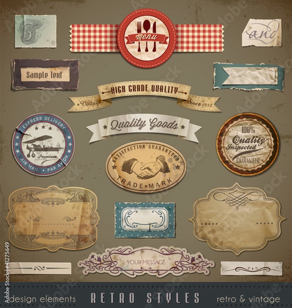 Fototapeta Elementy projektu Vintage i Retro