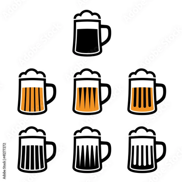 Fototapeta vector beer mug symbols