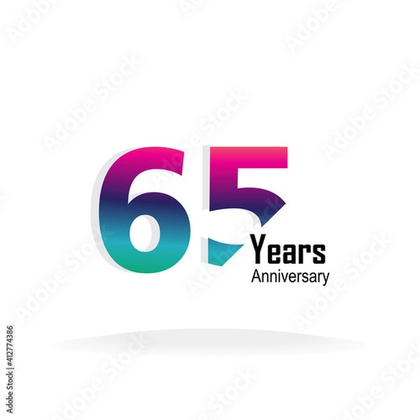 Obraz Anniversary Logo Vector Template Design Illustration rainbow and white