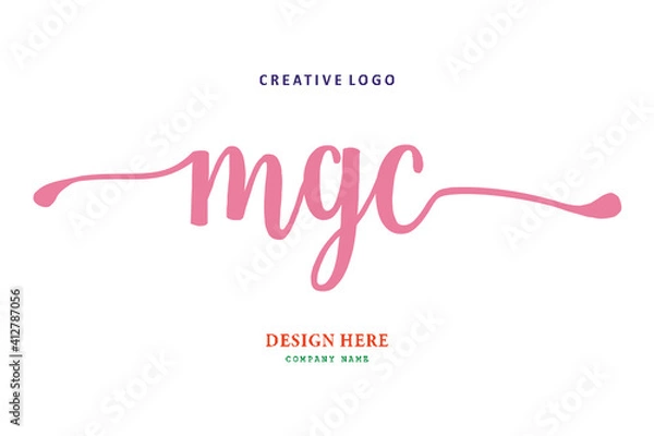 Fototapeta MGC lettering logo is simple, easy to understand and authoritative