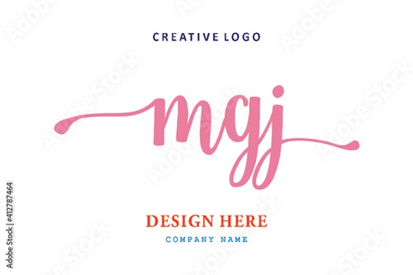 Fototapeta MGJ lettering logo is simple, easy to understand and authoritative
