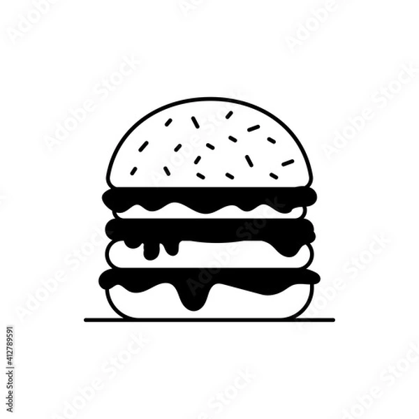 Fototapeta  Burger Vector Icon Style Illustration. EPS 10 File