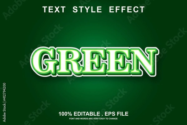 Fototapeta green text effect editable