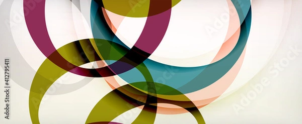 Fototapeta Ring geometric shapes, o letter repetition wallpaper. Abstract background for business or technology presentations, internet posters or web brochure covers