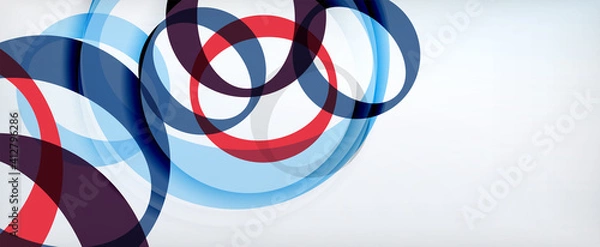 Fototapeta Ring geometric shapes, o letter repetition wallpaper. Abstract background for business or technology presentations, internet posters or web brochure covers