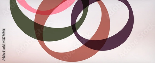 Fototapeta Ring geometric shapes, o letter repetition wallpaper. Abstract background for business or technology presentations, internet posters or web brochure covers