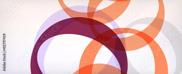 Fototapeta Ring geometric shapes, o letter repetition wallpaper. Abstract background for business or technology presentations, internet posters or web brochure covers