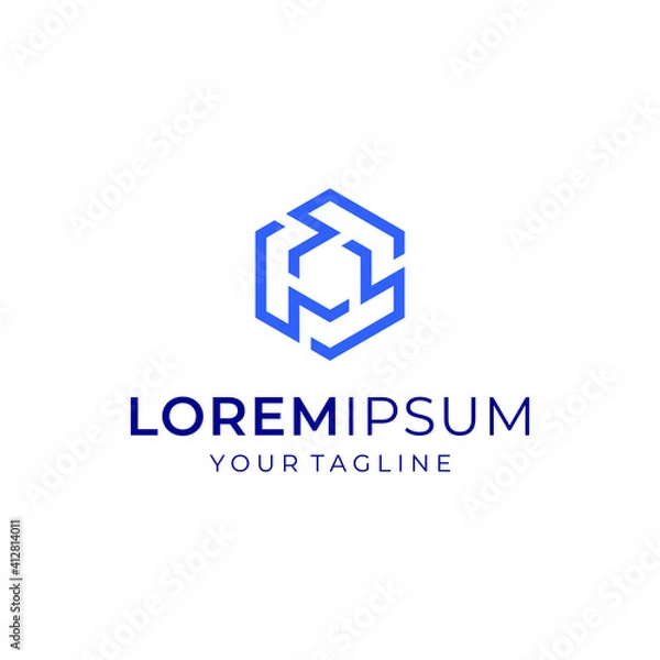 Fototapeta letter T hexagon logo vector modern sophisticated simple design concepts