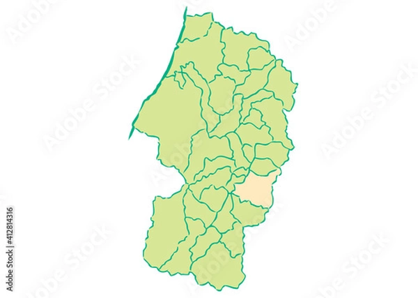 Obraz 山形県	山形市　都道府県別・行政区域マップ