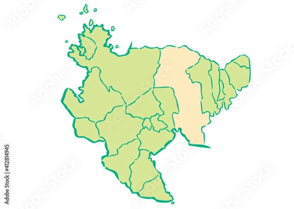 Obraz 佐賀県	佐賀市　都道府県別・行政区域マップ