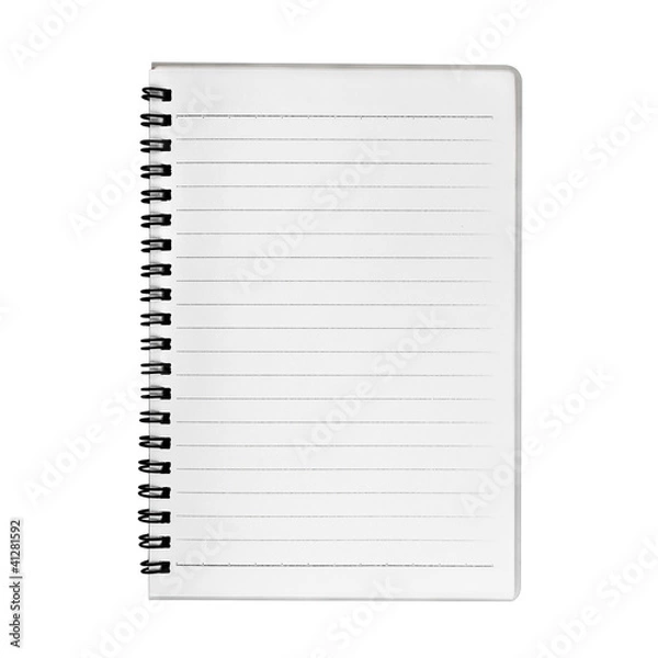 Fototapeta Blank notebook isolated on white