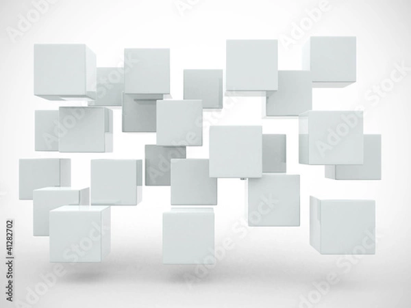 Obraz Abstract geometric shapes from cubes - 3d render