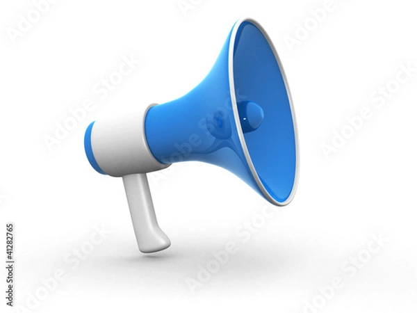 Obraz megafon na białym tle