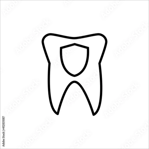 Fototapeta Dental Cavity Tooth Icon Design Vector