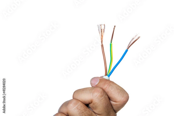 Fototapeta electrician working with wires