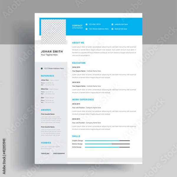 Obraz Modern simple template for curriculum