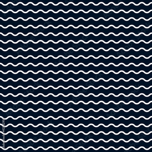 Fototapeta Wavy Lines Blue Background Pattern. Vector Wavy Pattern.