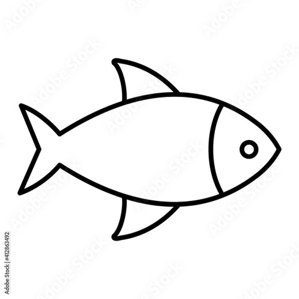 Fototapeta Vector Fish Outline Icon Design