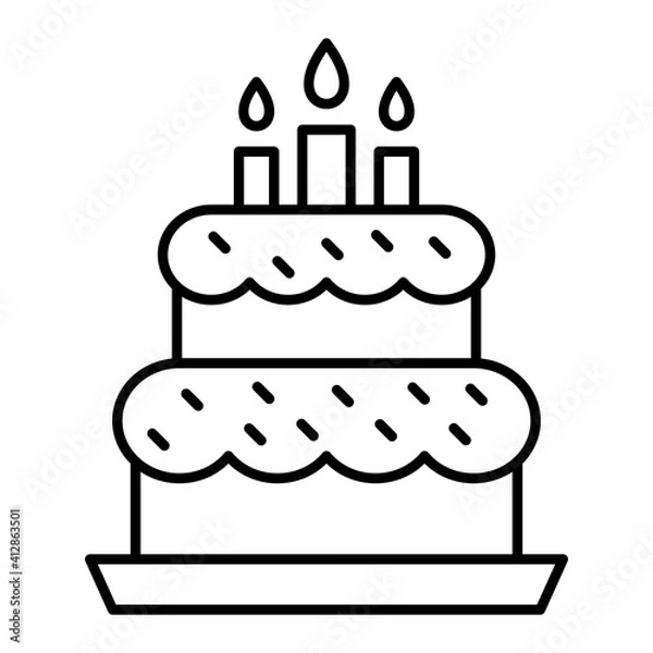 Obraz Vector Cake Outline Icon Design