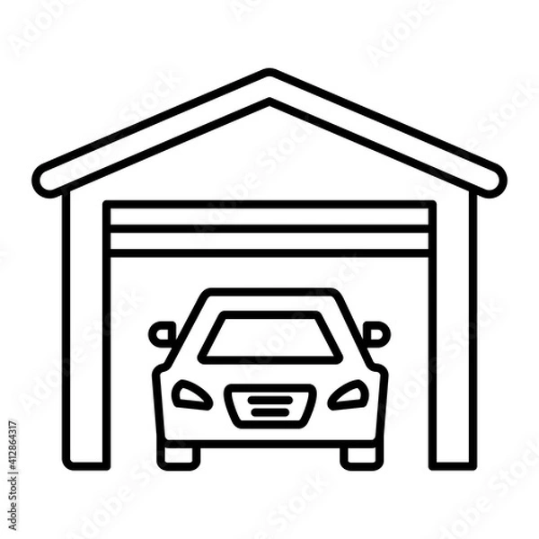 Obraz Vector Garage Outline Icon Design