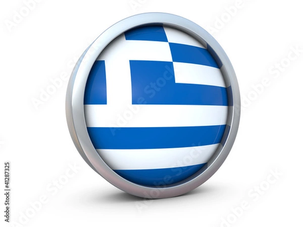 Fototapeta Greece flag icon 3d render