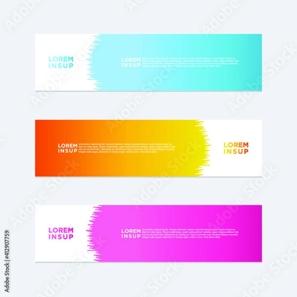 Fototapeta abstract geometric web design banner template isolated on dark grey background