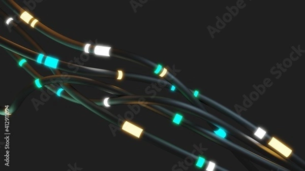 Obraz Electric cable glow abstract background 3D render
