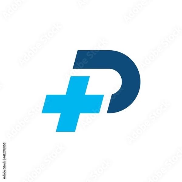 Obraz letter P medical logo vector