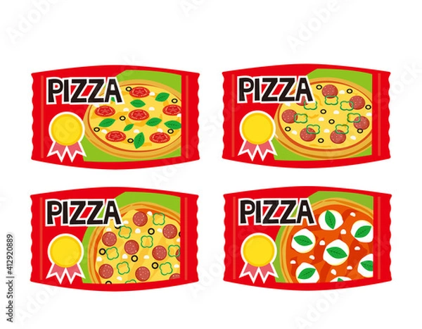 Fototapeta 冷凍ピザのベクターイラスト　冷凍食品