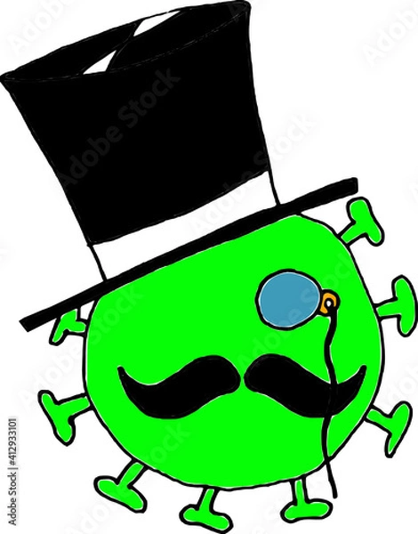 Fototapeta Cartoon version for new coronavirus variant from Great Britain