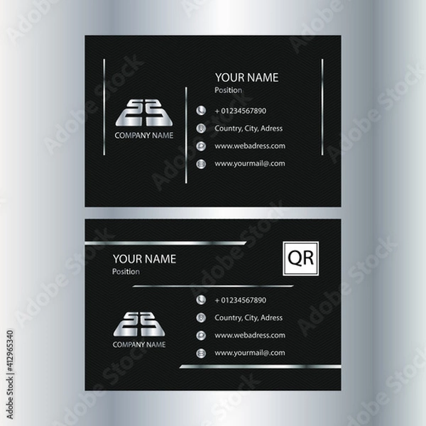 Obraz business cards with silver elements