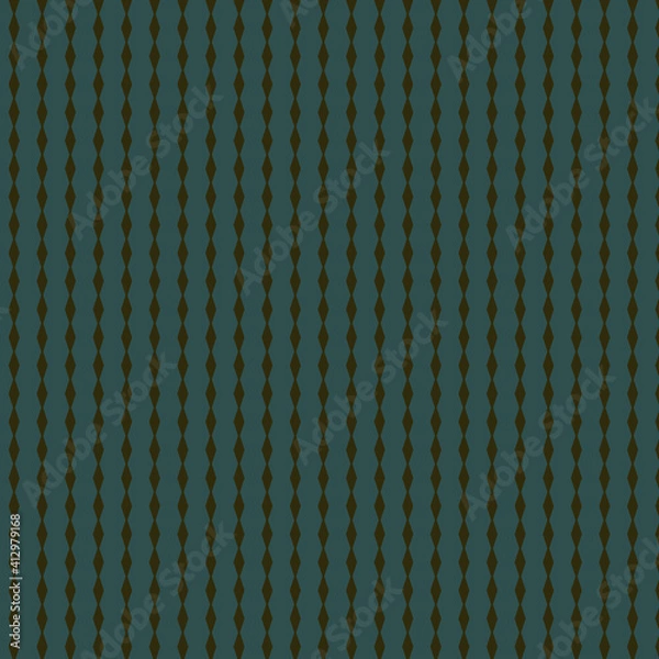 Obraz Illustration with repetitive geometric shapes, trendy color # 2F4F4F Tidewater Green. Abstract background for web pattern, wallpaper, digital graphics, packaging, objects and artistic decor.