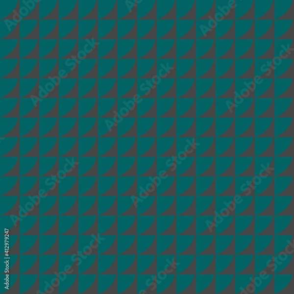 Obraz Illustration with repetitive geometric shapes, trendy color # 2F4F4F Tidewater Green. Abstract background for web pattern, wallpaper, digital graphics, packaging, objects and artistic decor.