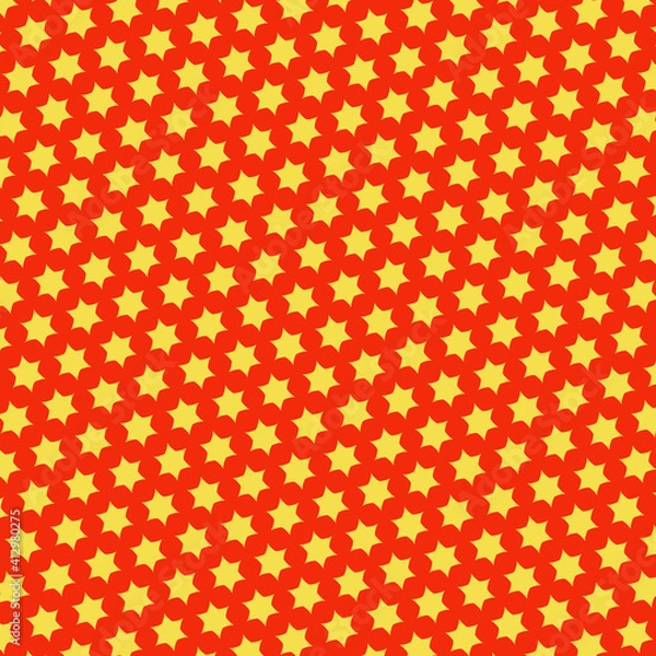 Obraz Illustration with repetitive geometric shapes, trendy color # FFCC66 Illuminating. Abstract background for web pattern, wallpaper, digital graphics, packaging, objects and artistic decor.