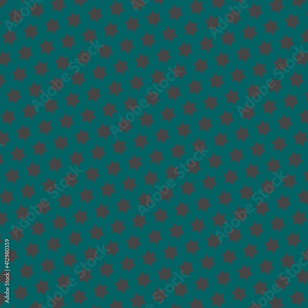 Obraz Illustration with repetitive geometric shapes, trendy color # 2F4F4F Tidewater Green. Abstract background for web pattern, wallpaper, digital graphics, packaging, objects and artistic decor.