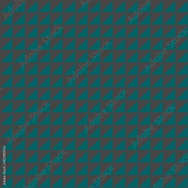 Obraz Illustration with repetitive geometric shapes, trendy color # 2F4F4F Tidewater Green. Abstract background for web pattern, wallpaper, digital graphics, packaging, objects and artistic decor.