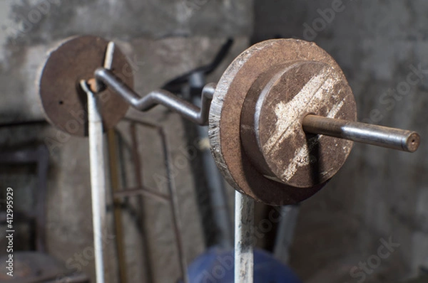 Obraz Underground dumbbell set and trainer room