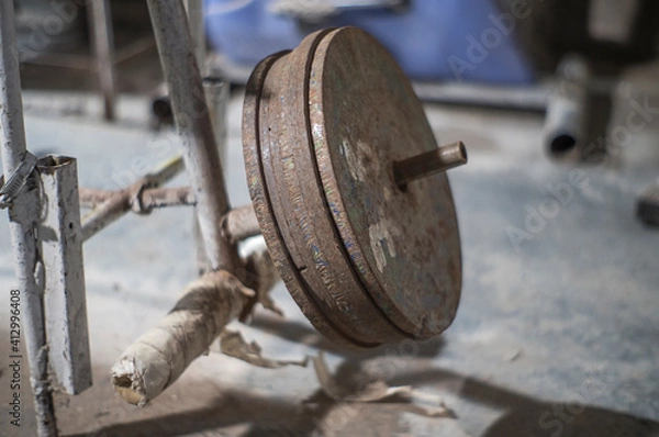 Obraz Underground dumbbell set and trainer room