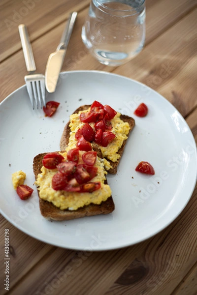Fototapeta Frühstück Eier Tomaten