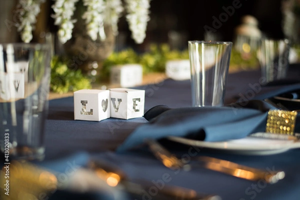 Fototapeta Table setting at a wedding reception
