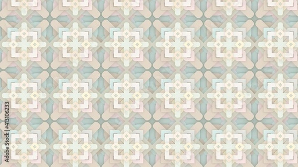 Obraz 3d Seamless Abstract Geometric Pattern in Pastel Beige Color Tone